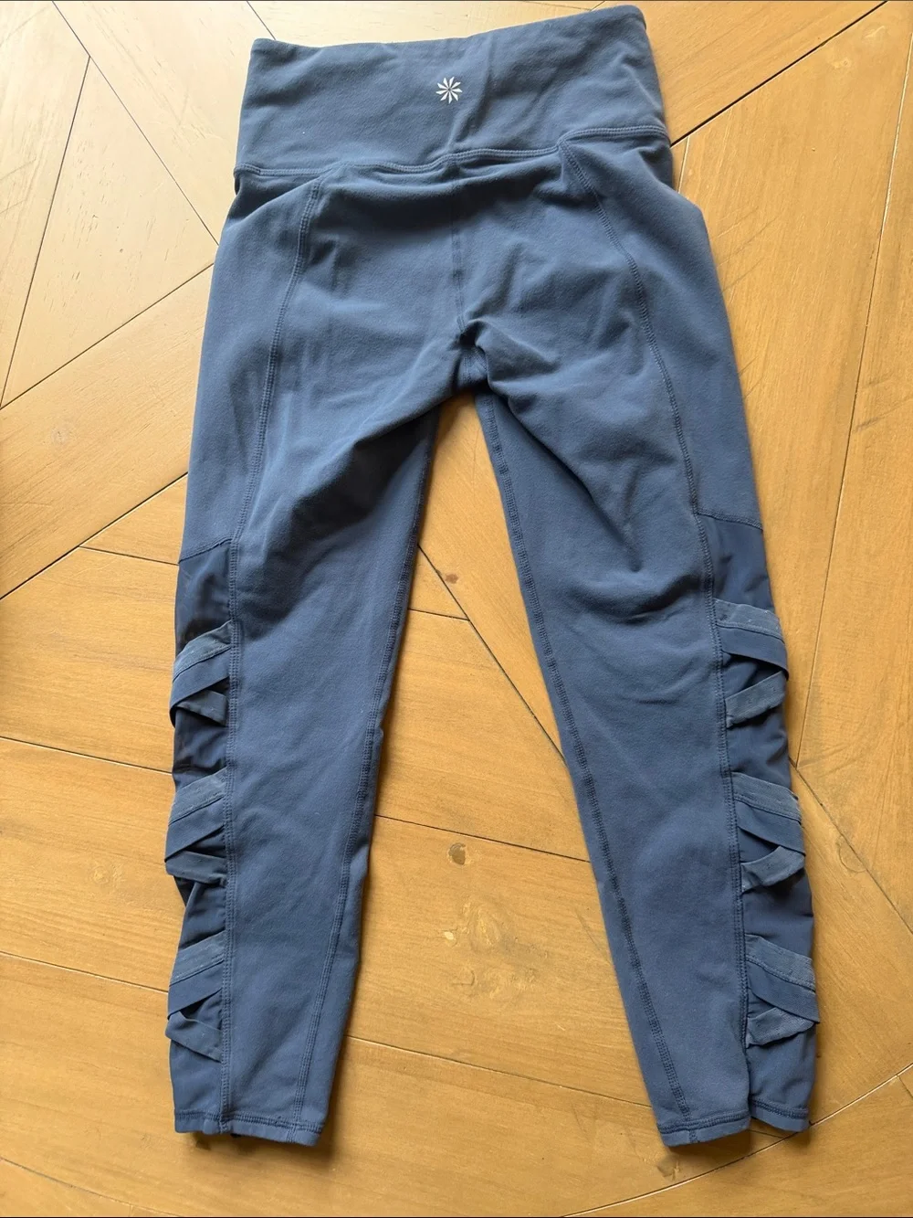 Athleta Navy Blue Crisscross Side Leggings